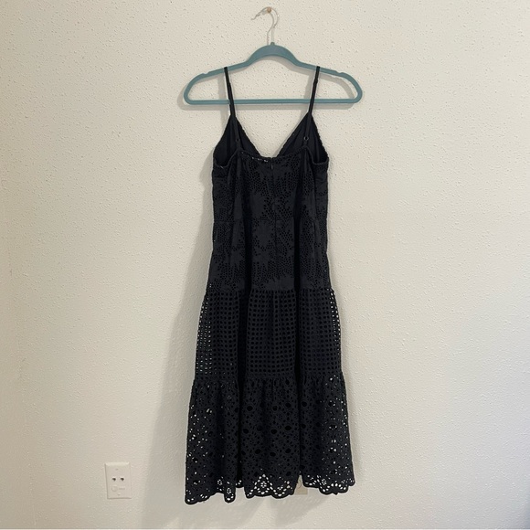 All Saints Janey Eyelet Lace Embroidered Slip Black Midi Dress - size 4 - Picture 11 of 15